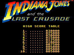 Indiana Jones and the Last Crusade (Europe) Title Screen